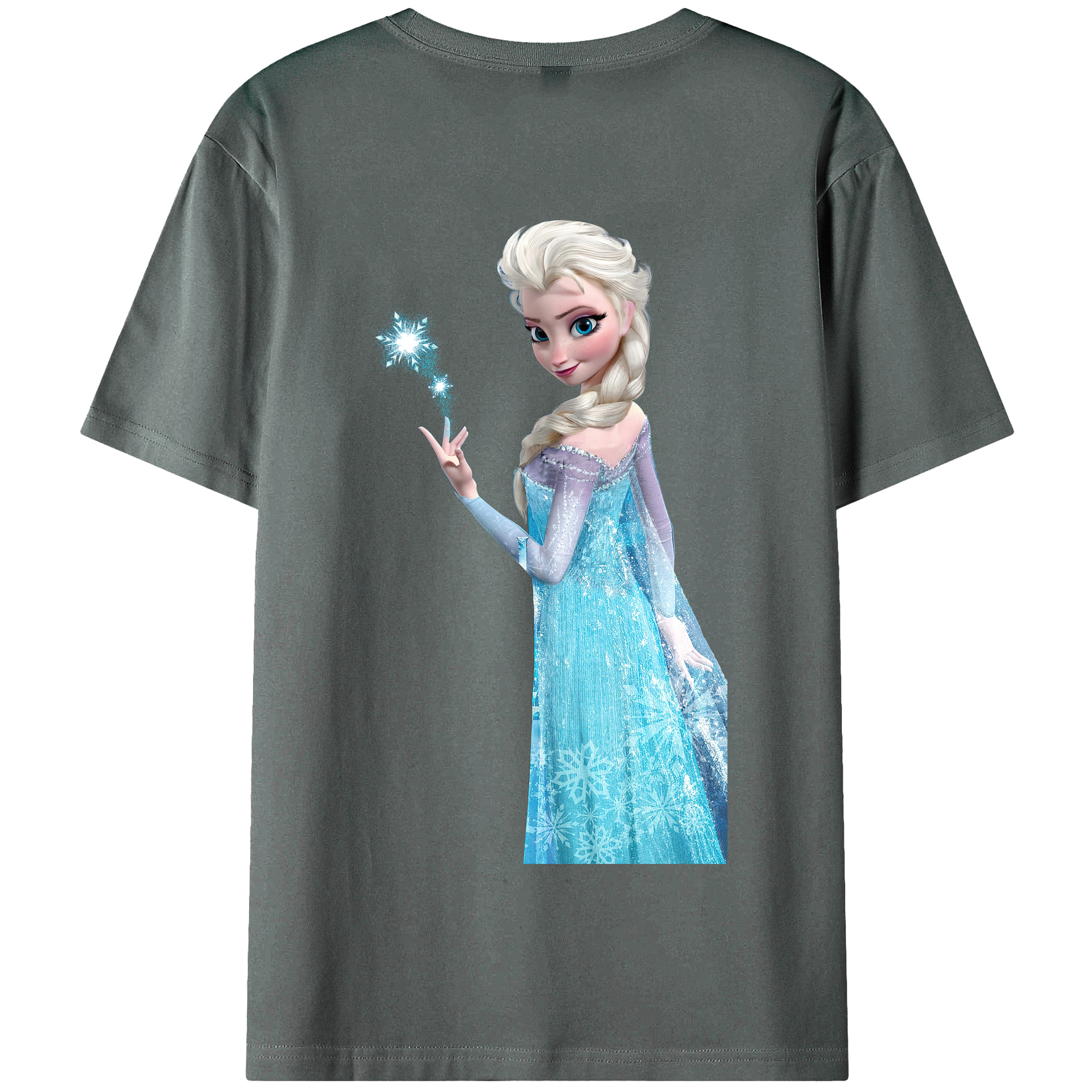 （画像用） アナと雪の女王 アンナ エルサ Frozen Anna Elsa 綿100％半袖Tシャツ（背面プリント）